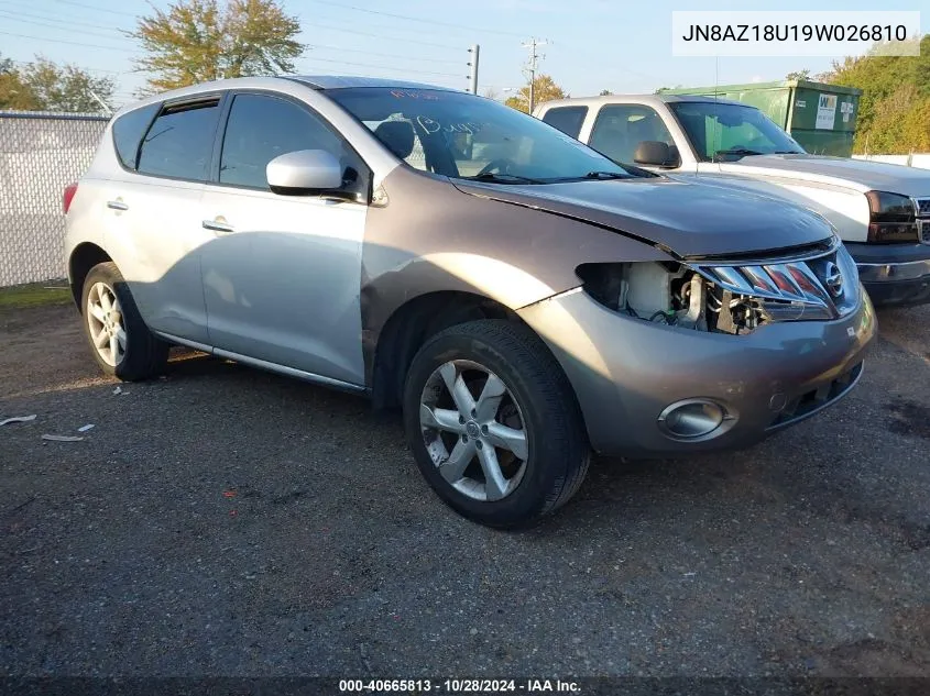 2009 Nissan Murano S VIN: JN8AZ18U19W026810 Lot: 40665813