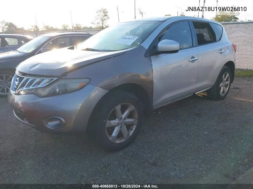 2009 Nissan Murano S VIN: JN8AZ18U19W026810 Lot: 40665813