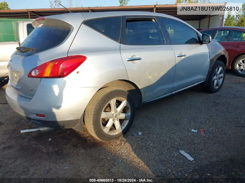 2009 Nissan Murano S VIN: JN8AZ18U19W026810 Lot: 40665813