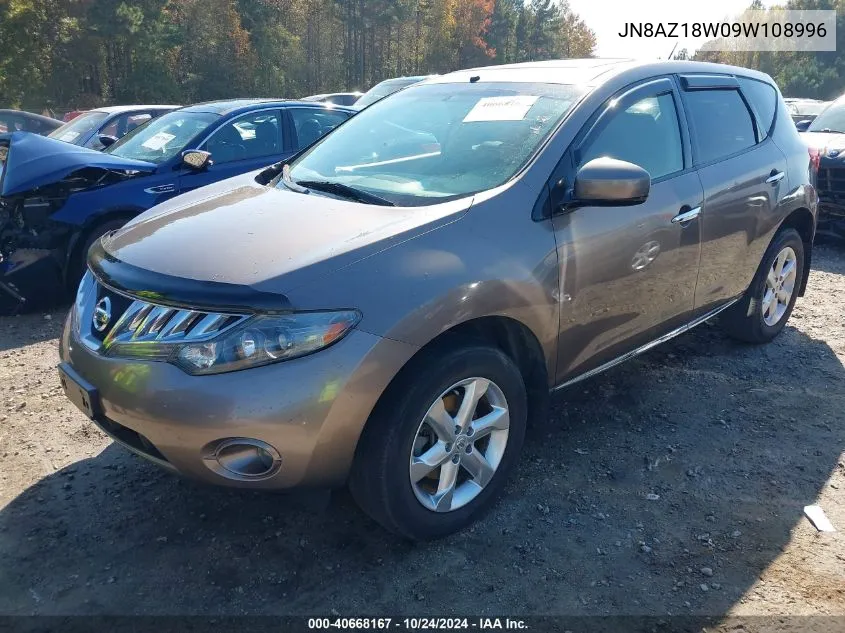 2009 Nissan Murano Sl VIN: JN8AZ18W09W108996 Lot: 40668167