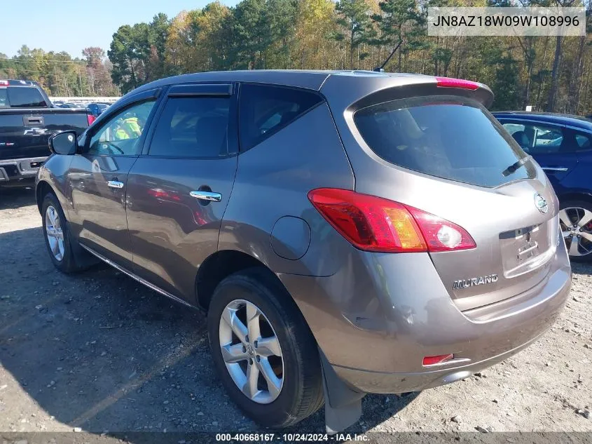 2009 Nissan Murano Sl VIN: JN8AZ18W09W108996 Lot: 40668167