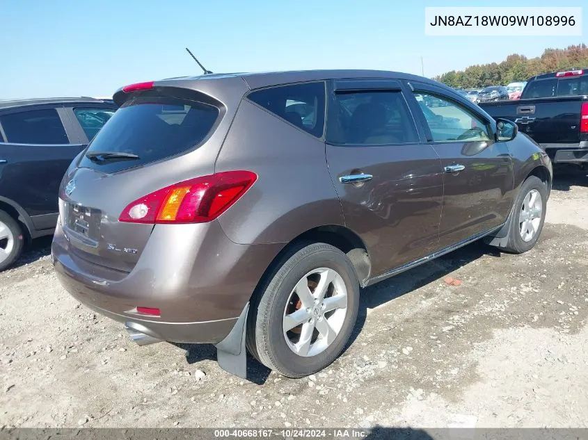 2009 Nissan Murano Sl VIN: JN8AZ18W09W108996 Lot: 40668167