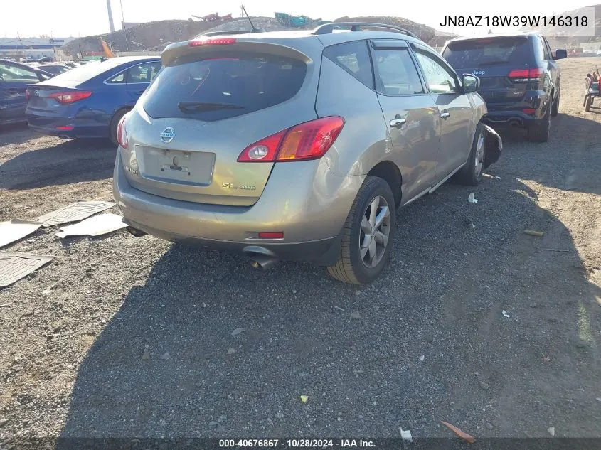 2009 Nissan Murano Sl VIN: JN8AZ18W39W146318 Lot: 40676867