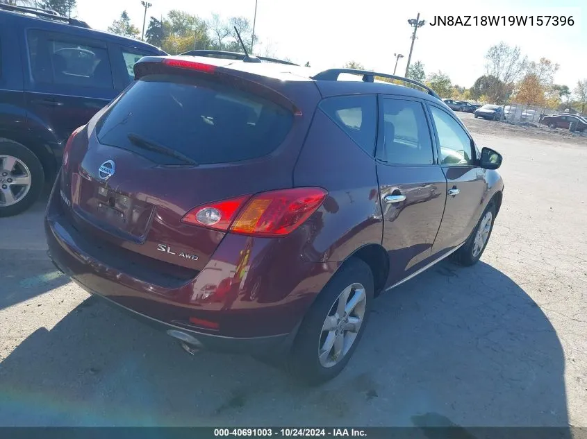 2009 Nissan Murano Sl VIN: JN8AZ18W19W157396 Lot: 40691003