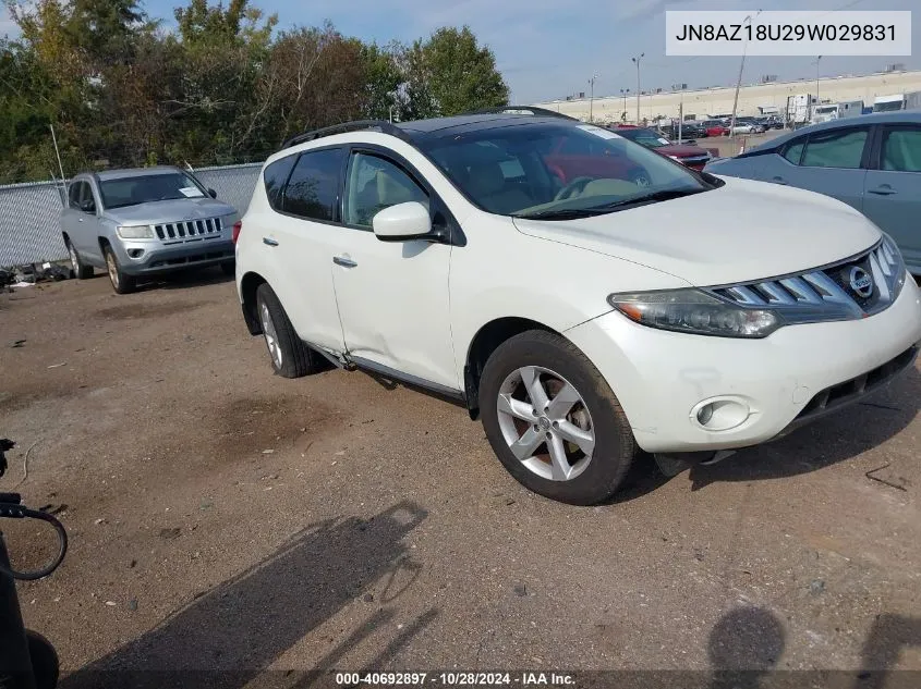 2009 Nissan Murano Sl VIN: JN8AZ18U29W029831 Lot: 40692897