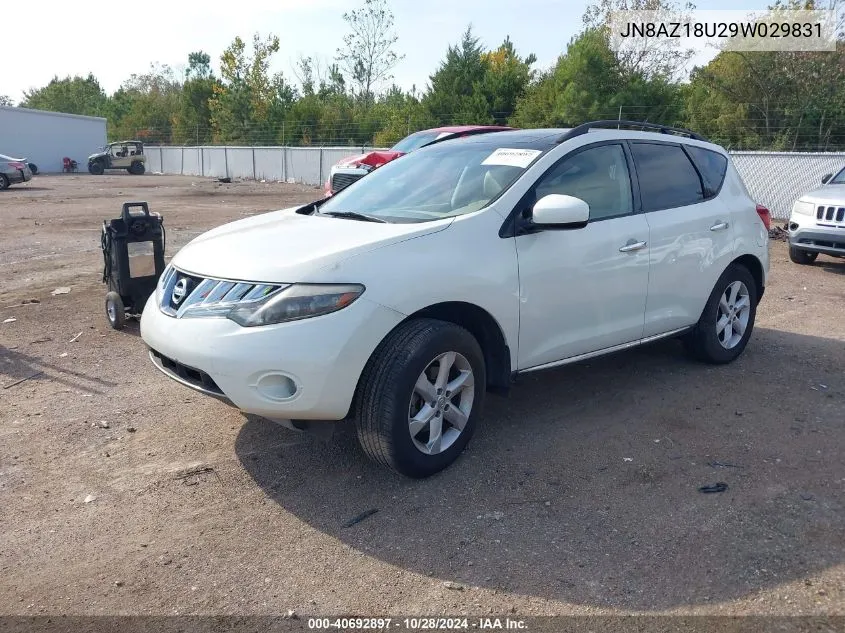 2009 Nissan Murano Sl VIN: JN8AZ18U29W029831 Lot: 40692897