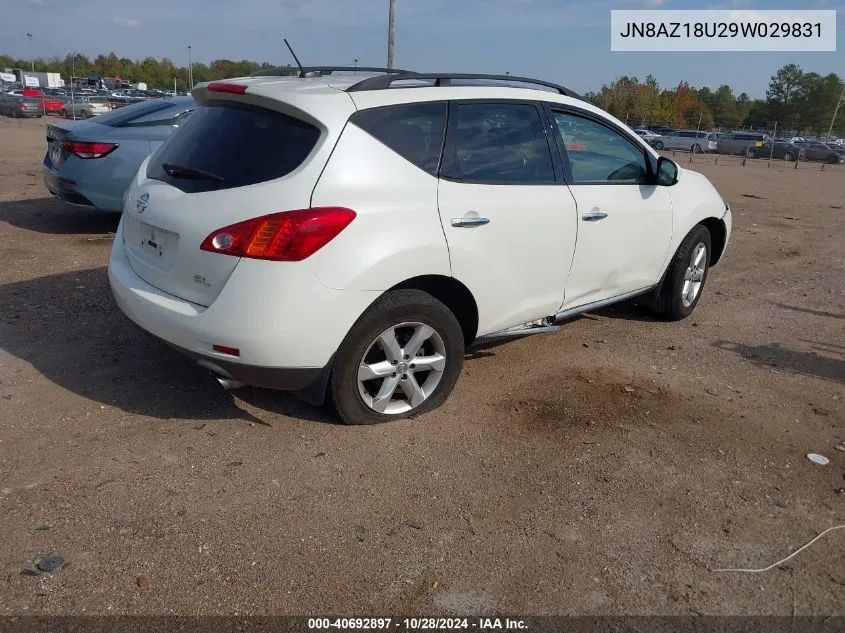 2009 Nissan Murano Sl VIN: JN8AZ18U29W029831 Lot: 40692897