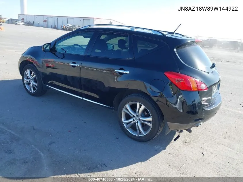 2009 Nissan Murano Le VIN: JN8AZ18W89W144922 Lot: 40710368