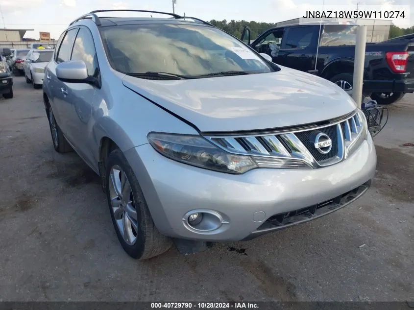 2009 Nissan Murano Le VIN: JN8AZ18W59W110274 Lot: 40729790