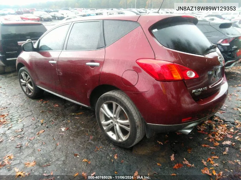 2009 Nissan Murano Le VIN: JN8AZ18W89W129353 Lot: 40765026