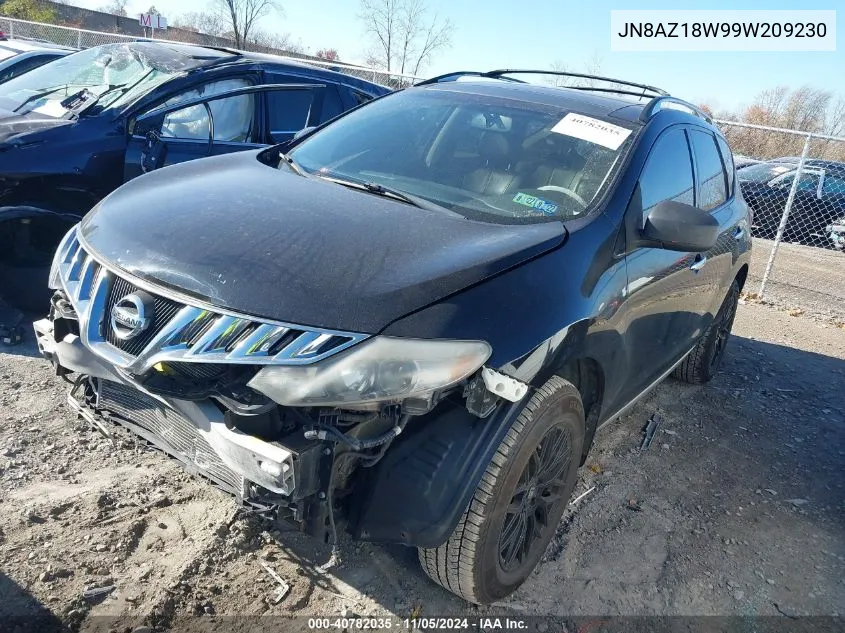 2009 Nissan Murano Sl VIN: JN8AZ18W99W209230 Lot: 40782035