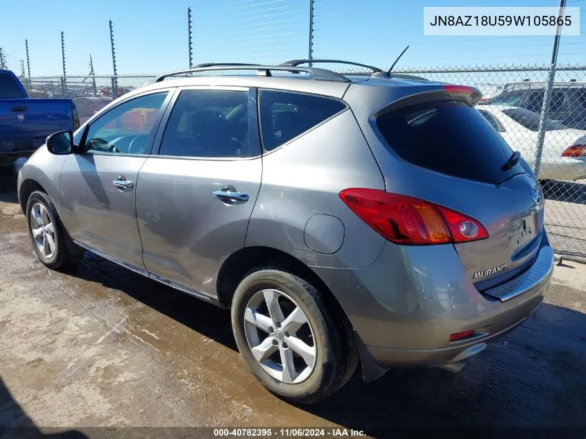 2009 Nissan Murano Sl VIN: JN8AZ18U59W105865 Lot: 40782395