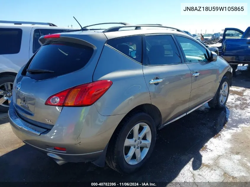 2009 Nissan Murano Sl VIN: JN8AZ18U59W105865 Lot: 40782395