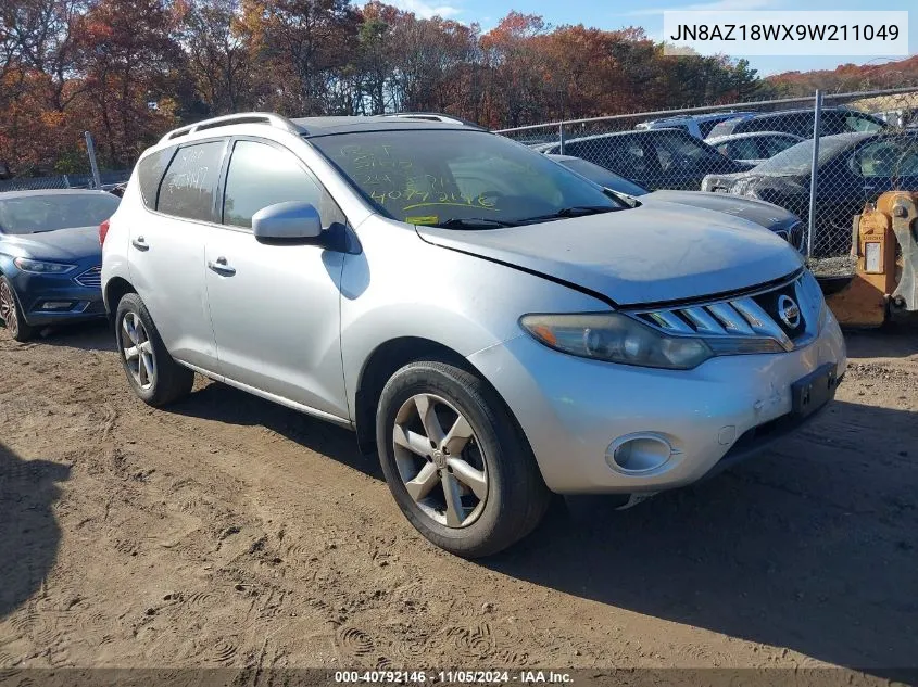 2009 Nissan Murano Sl VIN: JN8AZ18WX9W211049 Lot: 40792146