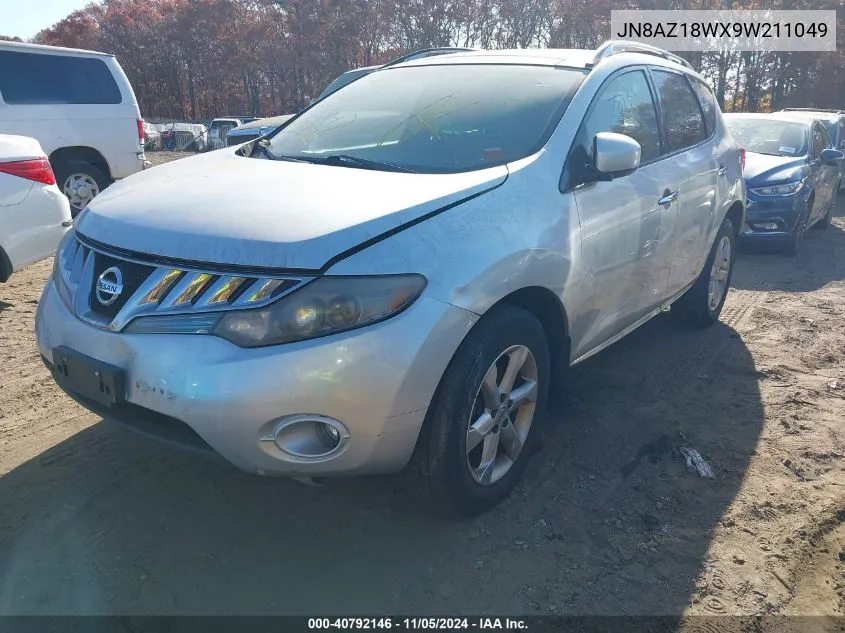 2009 Nissan Murano Sl VIN: JN8AZ18WX9W211049 Lot: 40792146