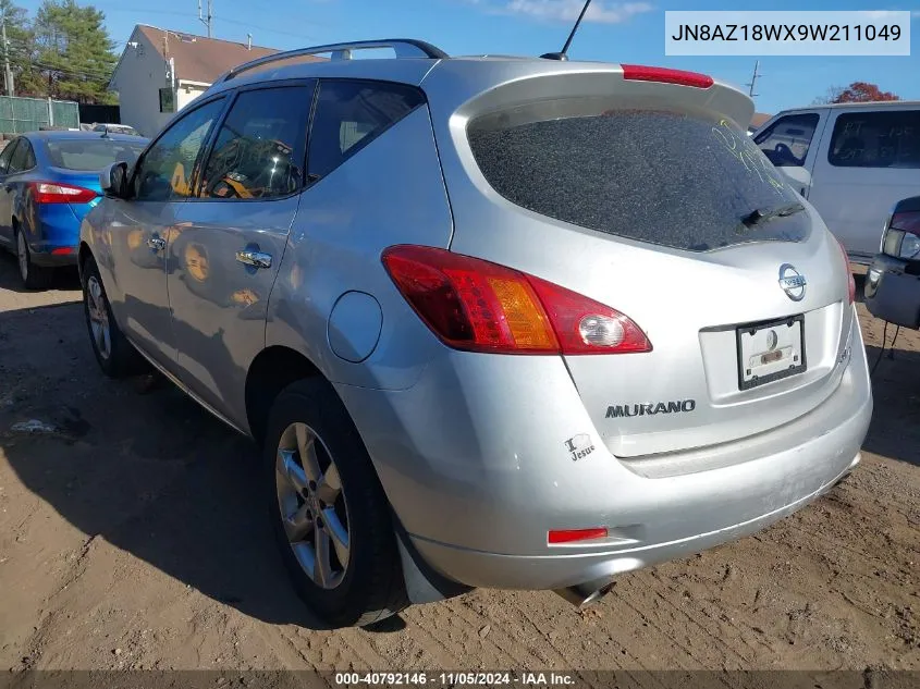 2009 Nissan Murano Sl VIN: JN8AZ18WX9W211049 Lot: 40792146