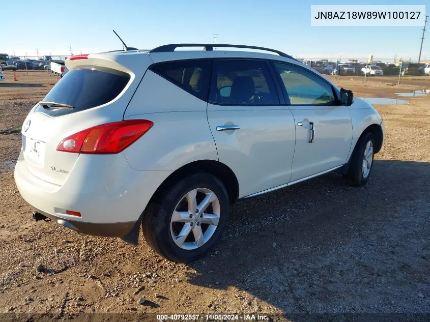 2009 Nissan Murano Sl VIN: JN8AZ18W89W100127 Lot: 40792557