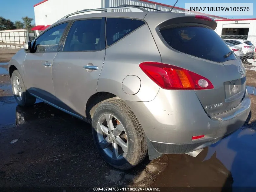 2009 Nissan Murano Sl VIN: JN8AZ18U39W106576 Lot: 40794785