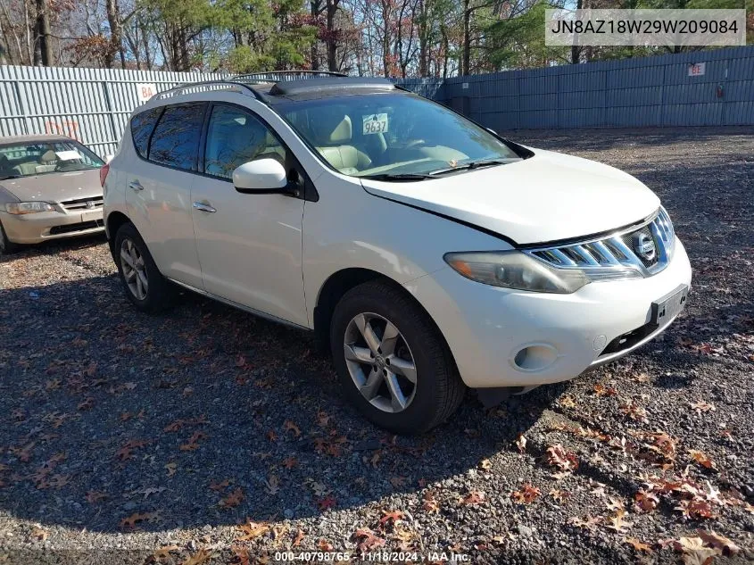 2009 Nissan Murano S/Sl/Le VIN: JN8AZ18W29W209084 Lot: 40798765