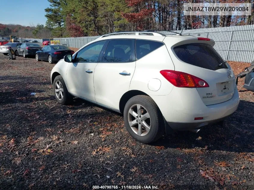 2009 Nissan Murano S/Sl/Le VIN: JN8AZ18W29W209084 Lot: 40798765