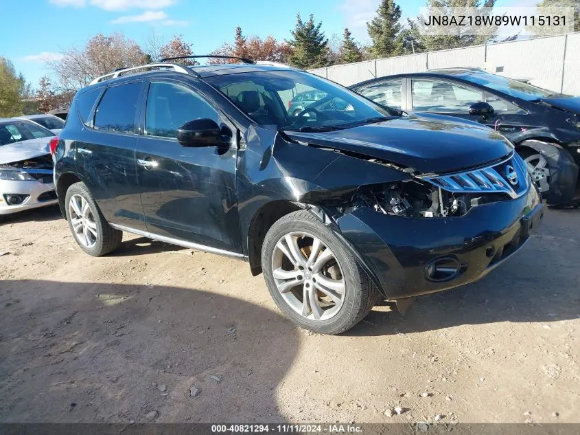 2009 Nissan Murano Le VIN: JN8AZ18W89W115131 Lot: 40821294