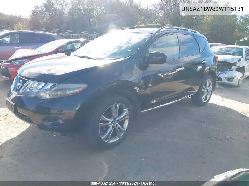 2009 Nissan Murano Le VIN: JN8AZ18W89W115131 Lot: 40821294