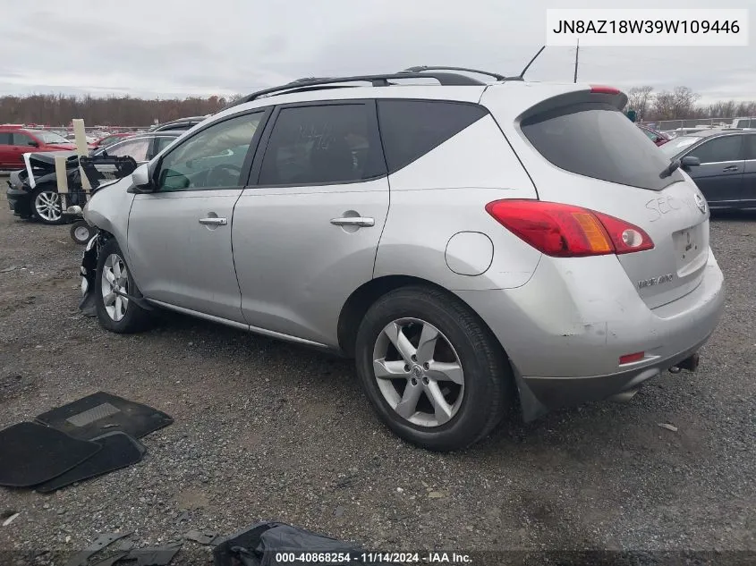 2009 Nissan Murano Sl VIN: JN8AZ18W39W109446 Lot: 40868254