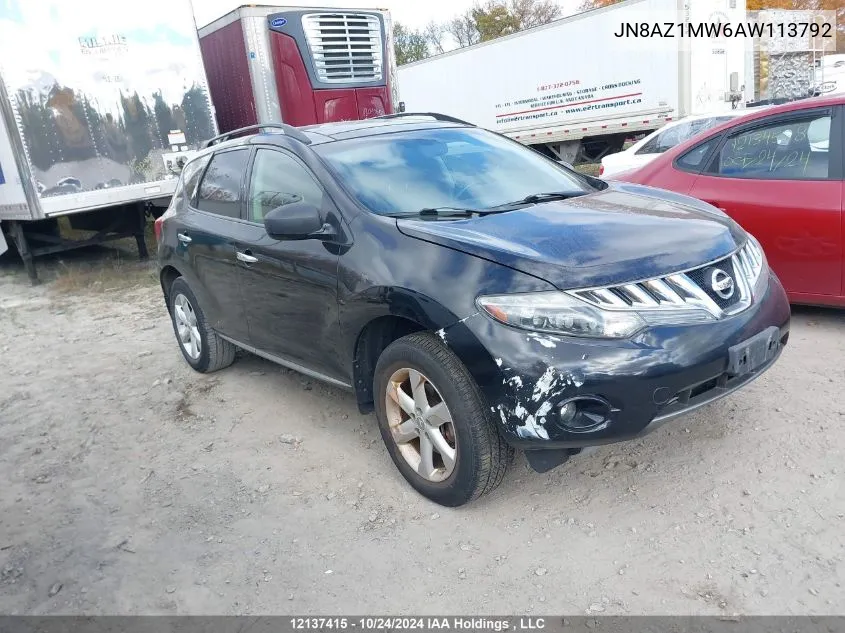 2010 Nissan Murano VIN: JN8AZ1MW6AW113792 Lot: 12137415