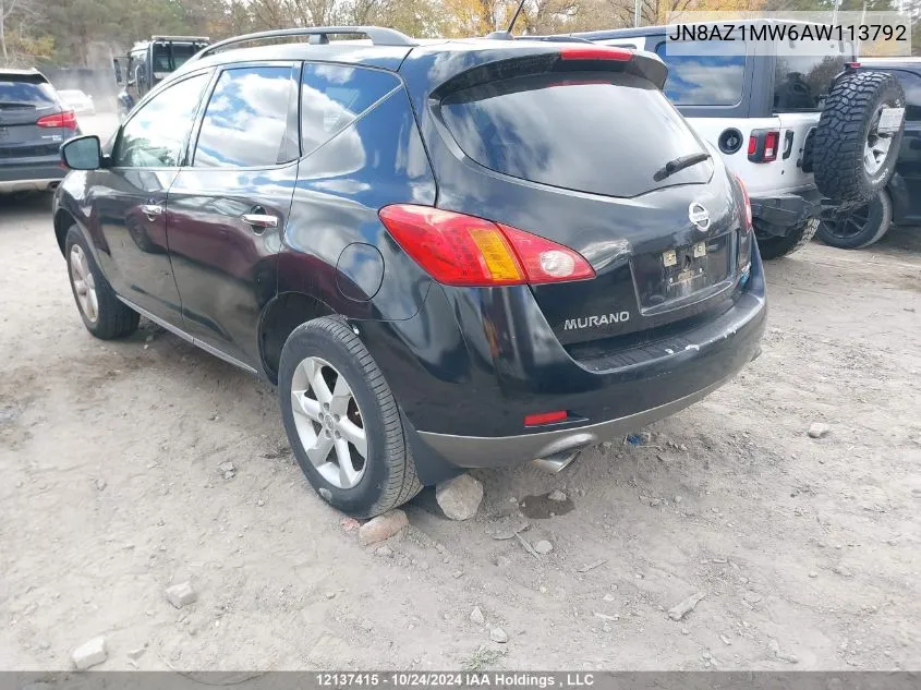 2010 Nissan Murano VIN: JN8AZ1MW6AW113792 Lot: 12137415