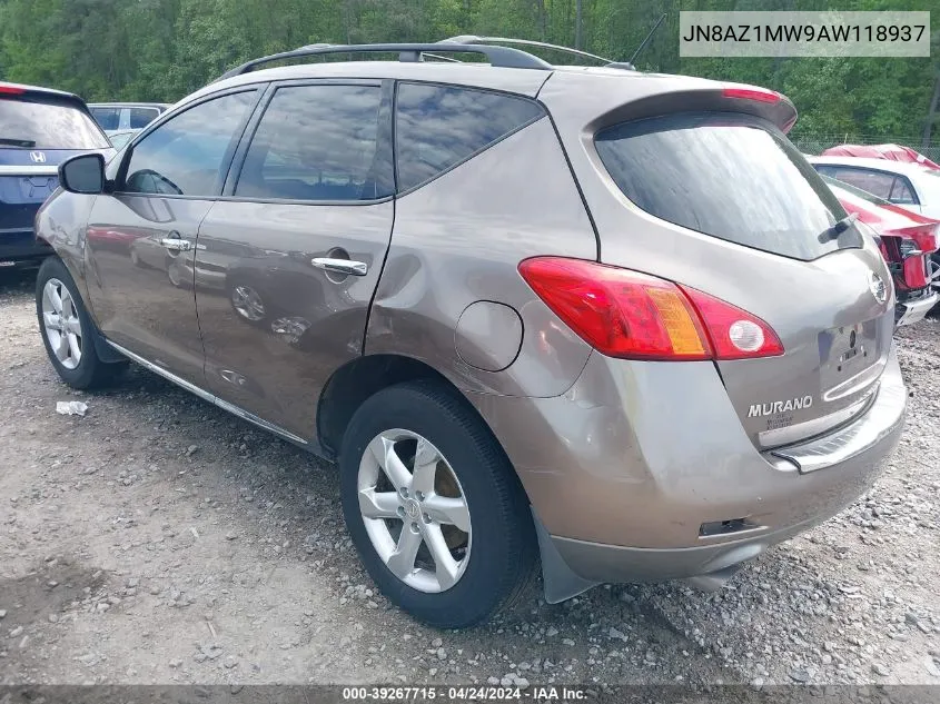 JN8AZ1MW9AW118937 2010 Nissan Murano Sl