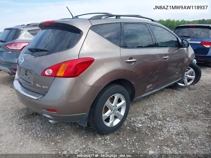 JN8AZ1MW9AW118937 2010 Nissan Murano Sl