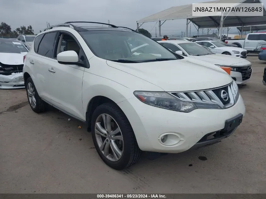 2010 Nissan Murano Le VIN: JN8AZ1MW7AW126843 Lot: 39486341