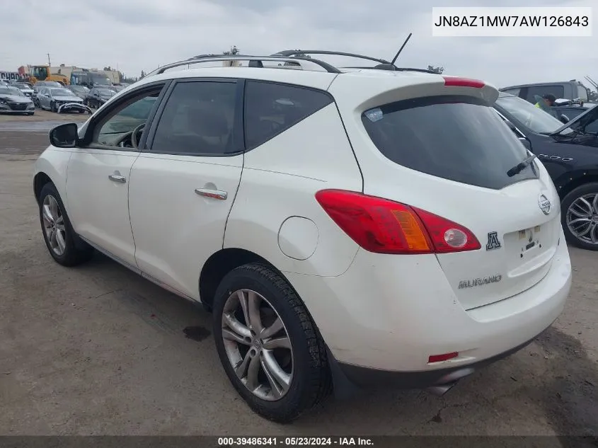 2010 Nissan Murano Le VIN: JN8AZ1MW7AW126843 Lot: 39486341