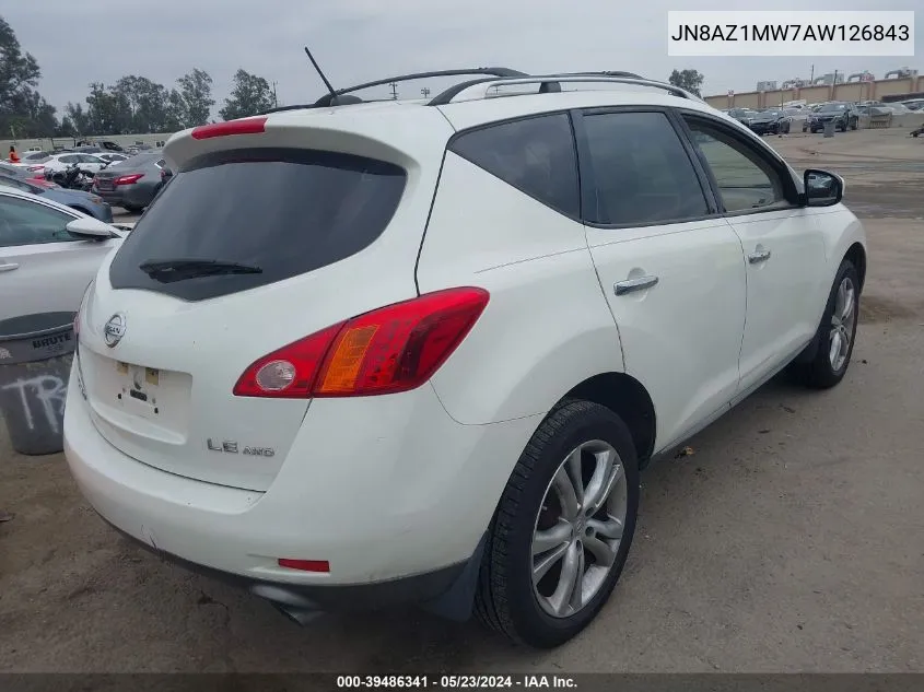 2010 Nissan Murano Le VIN: JN8AZ1MW7AW126843 Lot: 39486341