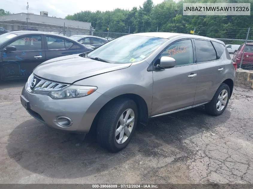 2010 Nissan Murano S VIN: JN8AZ1MW5AW112326 Lot: 39866089