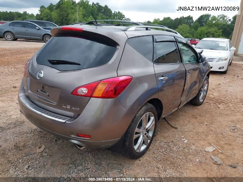 2010 Nissan Murano Le VIN: JN8AZ1MW2AW120089 Lot: 39879495