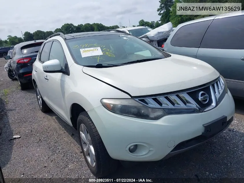 2010 Nissan Murano Sl VIN: JN8AZ1MW6AW135629 Lot: 39923511