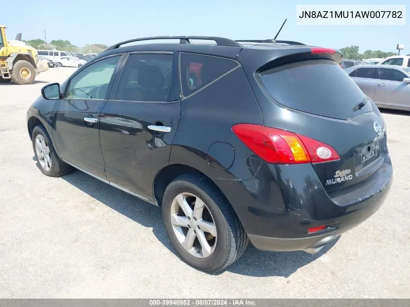 2010 Nissan Murano Sl VIN: JN8AZ1MU1AW007782 Lot: 39940952