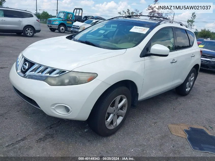 2010 Nissan Murano Sl VIN: JN8AZ1MU5AW021037 Lot: 40149343