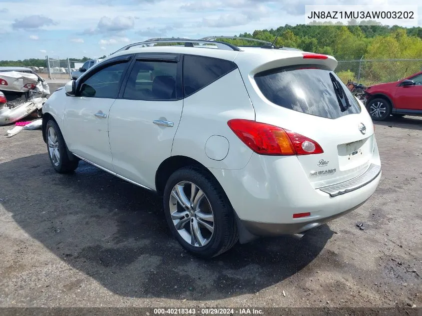 JN8AZ1MU3AW003202 2010 Nissan Murano Le