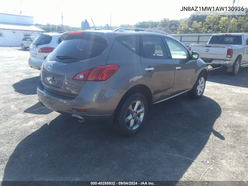 JN8AZ1MW1AW130936 2010 Nissan Murano Sl