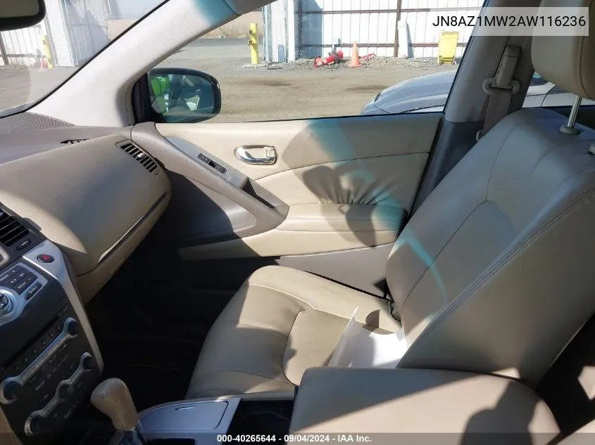 JN8AZ1MW2AW116236 2010 Nissan Murano Sl