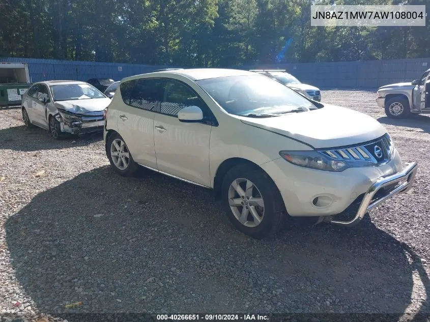 2010 Nissan Murano S VIN: JN8AZ1MW7AW108004 Lot: 40266651