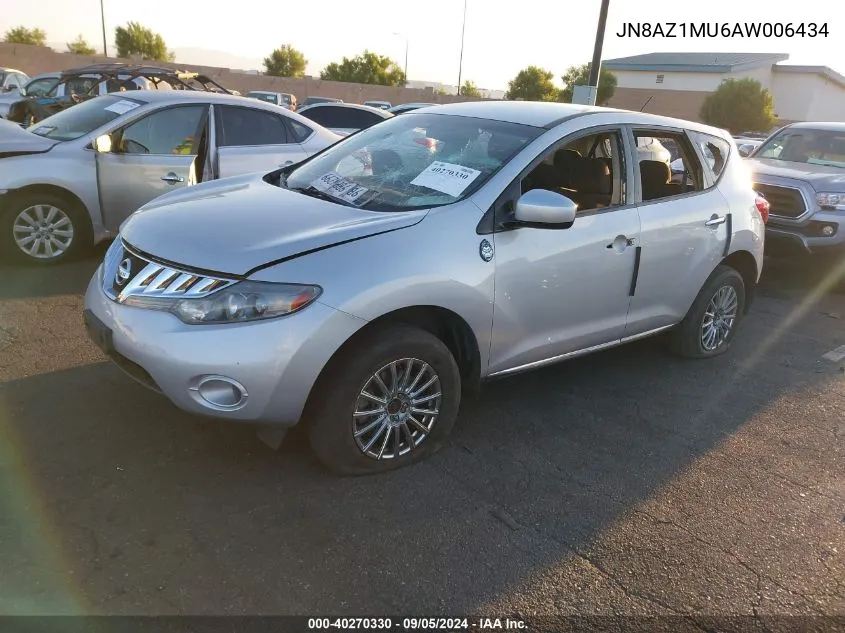 2010 Nissan Murano S VIN: JN8AZ1MU6AW006434 Lot: 40270330