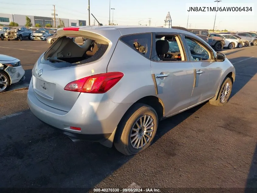 2010 Nissan Murano S VIN: JN8AZ1MU6AW006434 Lot: 40270330