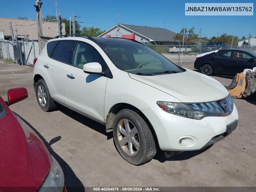 2010 Nissan Murano Sl VIN: JN8AZ1MW8AW135762 Lot: 40284578