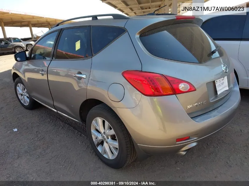 2010 Nissan Murano Sl VIN: JN8AZ1MU7AW006023 Lot: 40298381