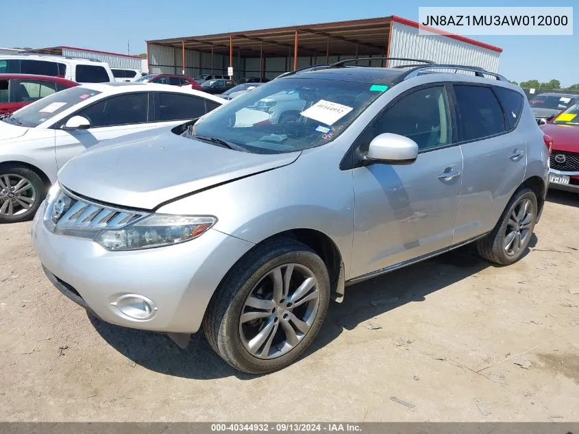 JN8AZ1MU3AW012000 2010 Nissan Murano S/Sl/Le