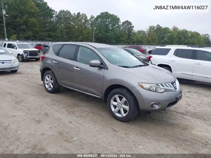 2010 Nissan Murano S VIN: JN8AZ1MW4AW116027 Lot: 40348237