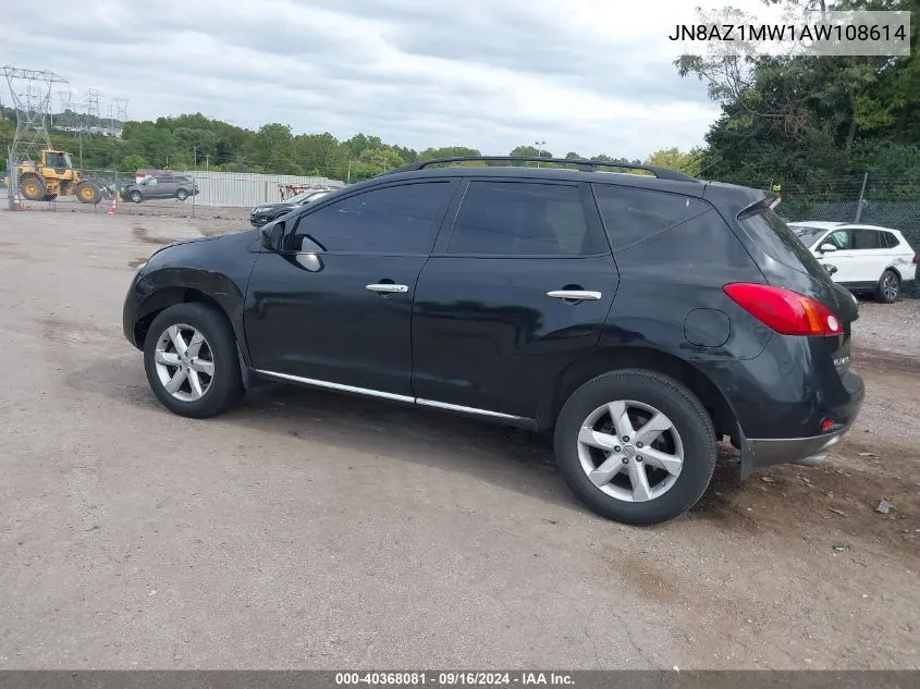 2010 Nissan Murano Sl VIN: JN8AZ1MW1AW108614 Lot: 40368081